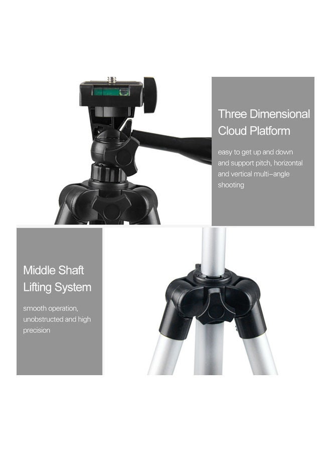 3-Section Tripod Stand Silver/Black - Image 3