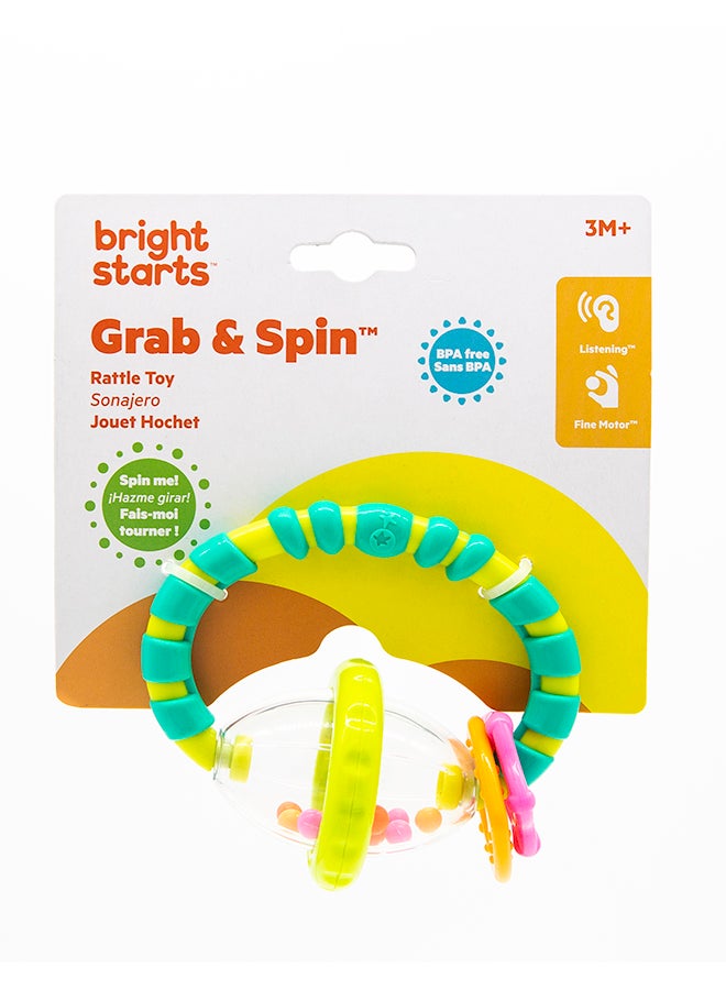 Bright Starts - Grab And Spin Rattle With Teether Toy - Image 1