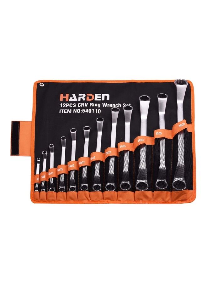 Harden 12-Piece CRV Ring Wrench Set Silver