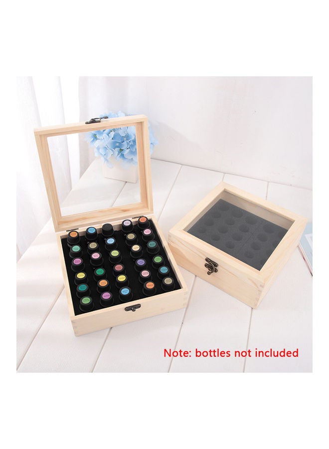 30 Slots Wooden Essential Oil Box Beige 20 x 8 x 20cm  - Image 3