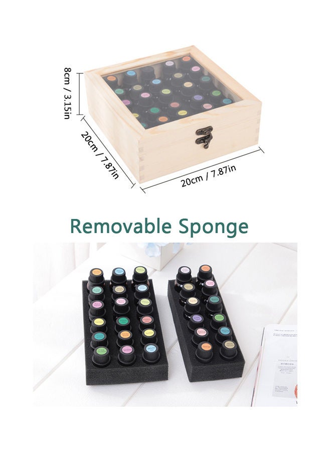 30 Slots Wooden Essential Oil Box Beige 20 x 8 x 20cm  - Image 4
