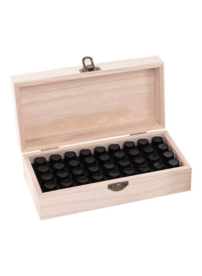 36 Slots Wooden Essential Oil Box Organizer Beige 20 x 6 x 10cm  - Image 1