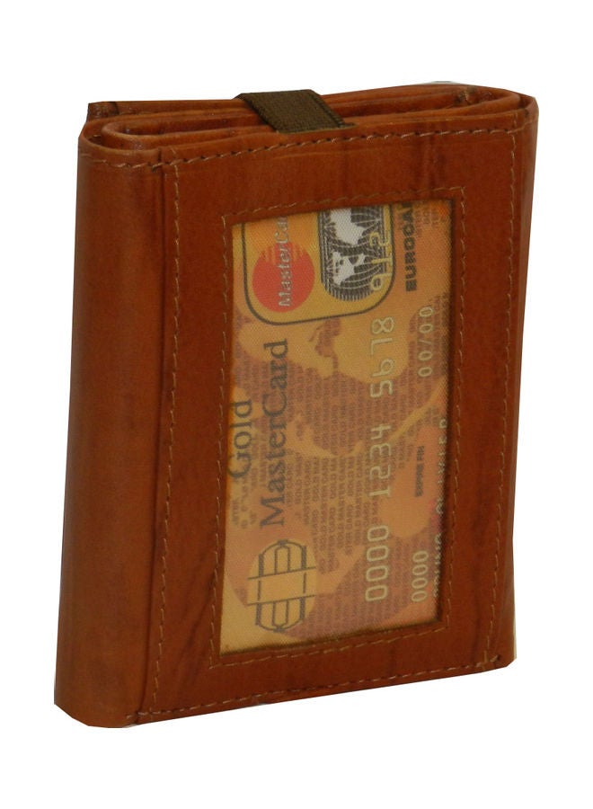 LAVERI LEATHER Designer Trifold Wallet Brown/Black  - Image 2