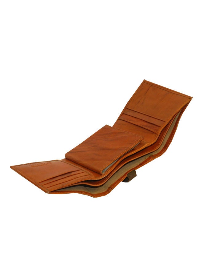 LAVERI LEATHER Designer Trifold Wallet Brown/Black  - Image 5