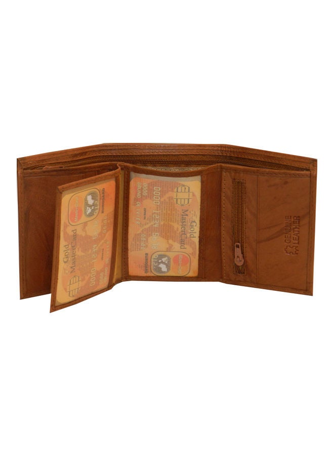 LAVERI LEATHER - Designer Trifold Wallet Brown - Image 1