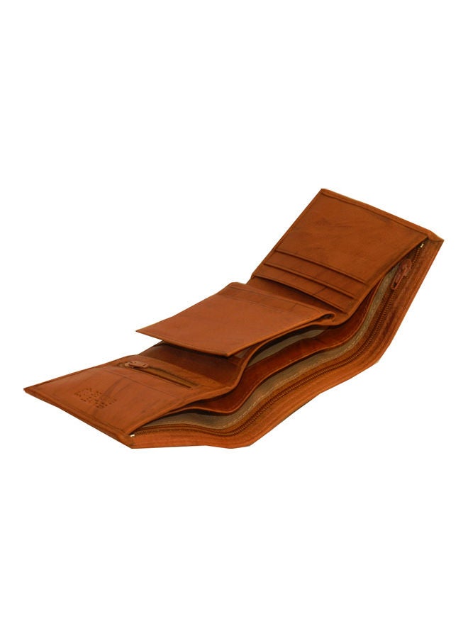 LAVERI LEATHER - Designer Trifold Wallet Brown - Image 1