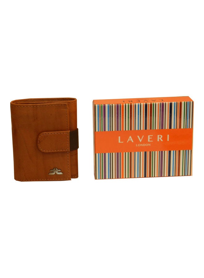 LAVERI LEATHER - Designer Trifold Wallet Brown - Image 1