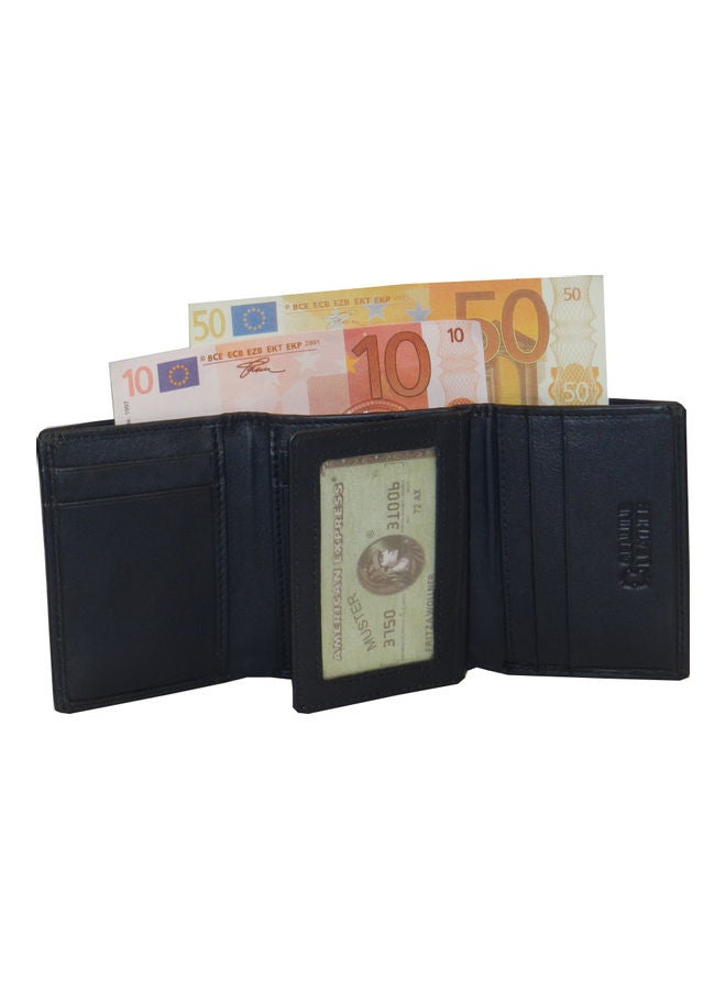 LAVERI LEATHER - Designer Trifold Wallet Black - Image 1