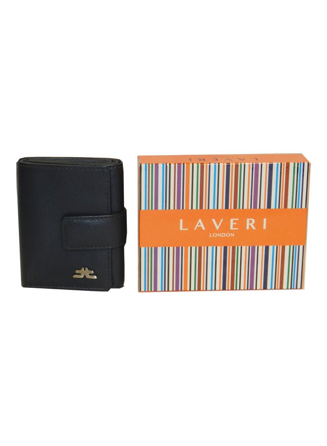LAVERI LEATHER - Designer Trifold Wallet Black - Image 1
