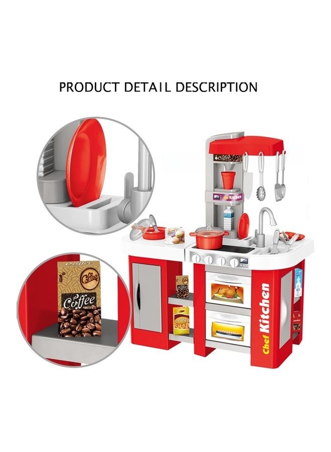 XIANGYU Fancy and Stylish Kids Educational Modular Kitchen Set - Red/White/Grey 61X33X72.5cm - Image 2