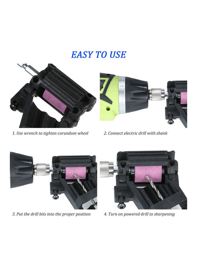 Generic Drill Bit Sharpener With Wrench Black 21x3.6x8cm  - Image 4