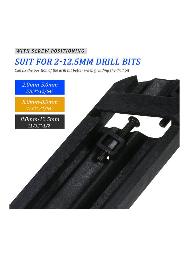 Drill Bit Sharpener With Wrench Black 21x3.6x8cm