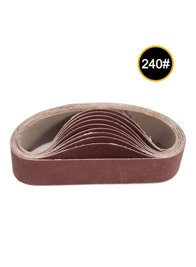 10-Piece Abrasive Sanding Belts Brown  - Image 1
