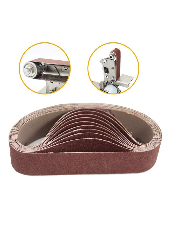 10-Piece Abrasive Sanding Belts Brown  - Image 2