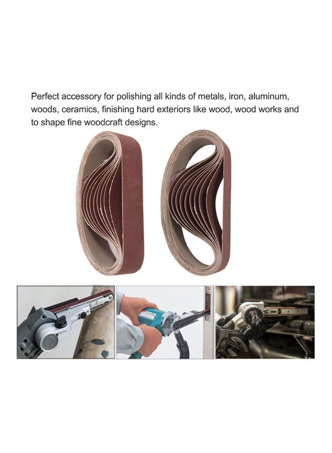 10-Piece Abrasive Sanding Belts Brown  - Image 4