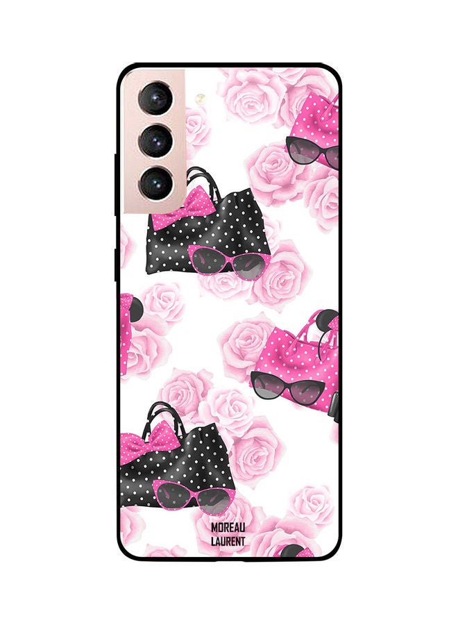 Moreau Laurent Skin Case Cover -for Samsung Galaxy S21 Pink Glasses And Hair Clip Pink Glasses And Hair Clip - Image 1