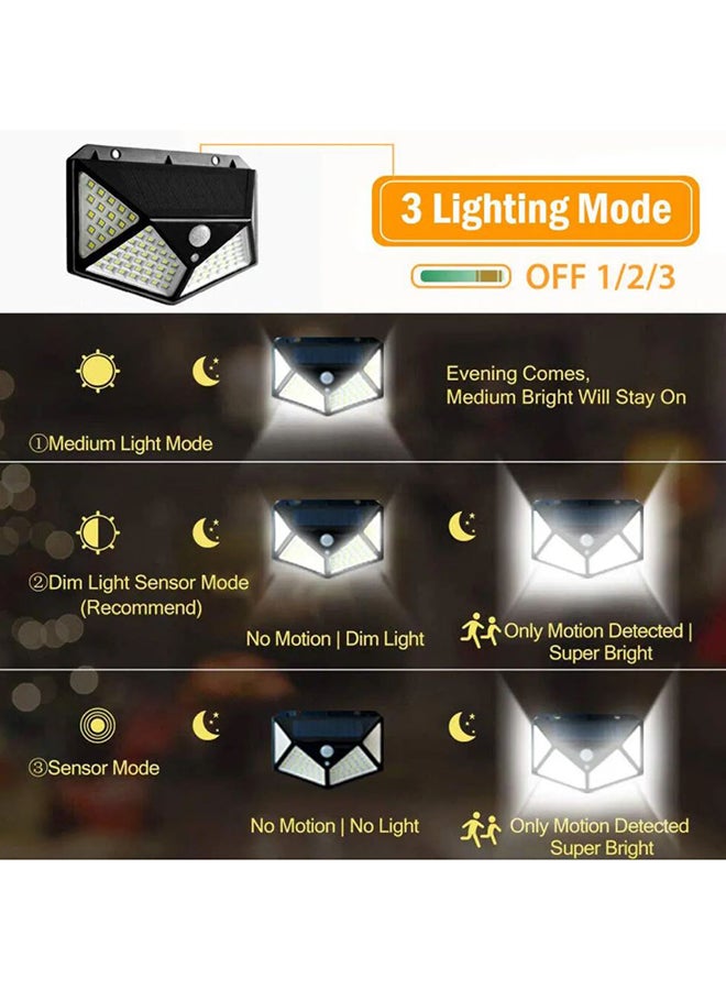Generic 100-LED Solar Power Motion Sensor Outdoor Wall Light Black 5.12x3.75inch  - Image 3