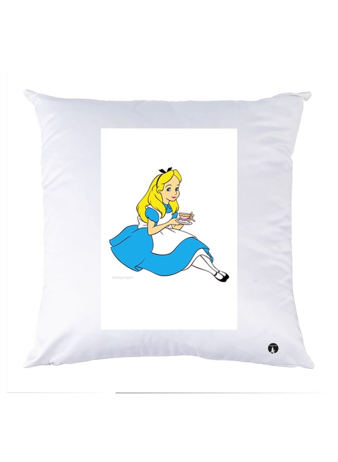 BP Printed Decorative Pillow White/Blue/Yellow 30x30cm