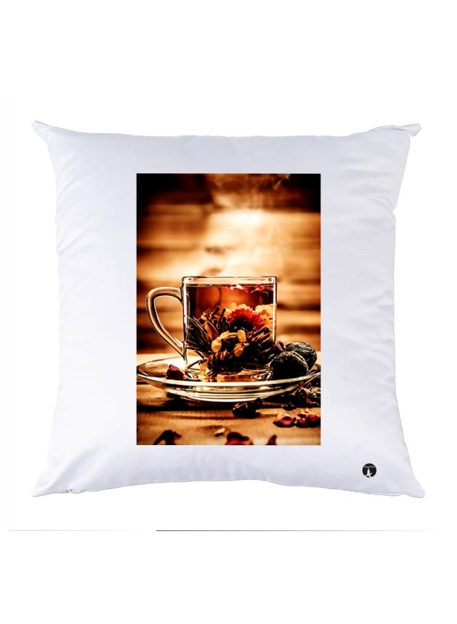 بي بي وسادة زينة مطبوعة أبيض/أسود/بني 30x30سم