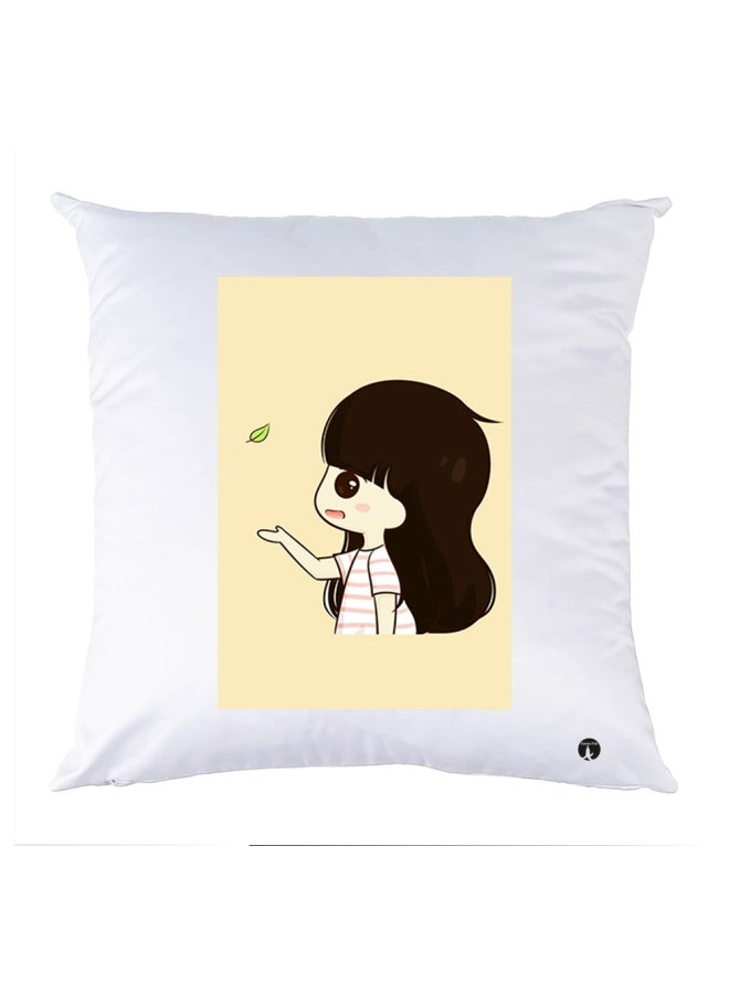 BP Printed Decorative Pillow White/Beige/Black 30x30cm