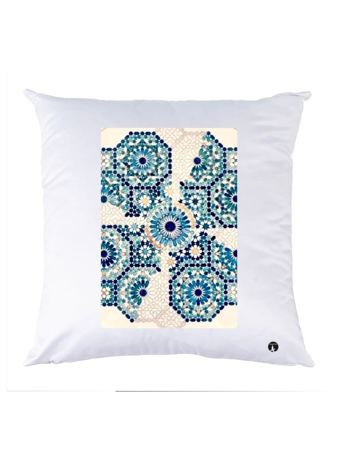 BP Printed Decorative Pillow White/Blue 30x30cm