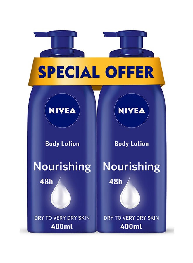 نيفيا لوشن مغذي للجسم بزيت اللوز شفاف 2 x 400ملليلتر - Image 1