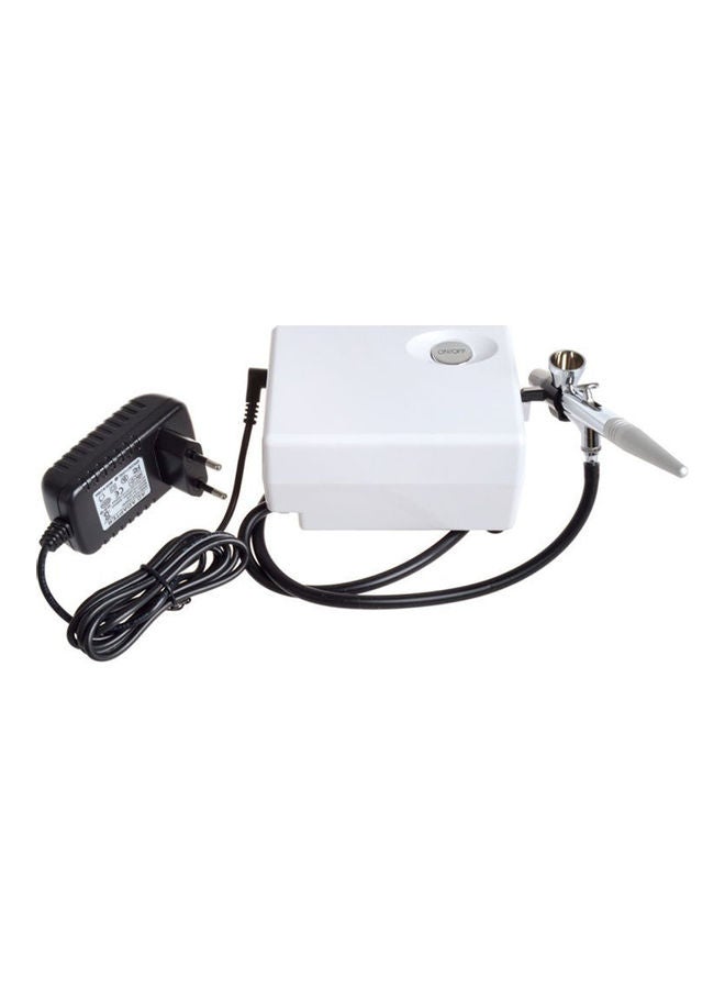 Mini Airbrush Paint Sprayer Compressor White/Black 23.5x12x21.5cm 
