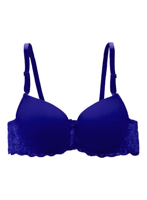 Lace Push Up Underwired Bra Blue