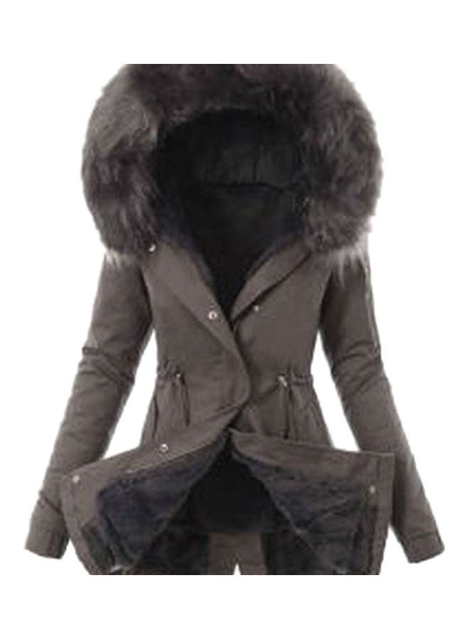 Casual Outwear Long Overcoat Grey 