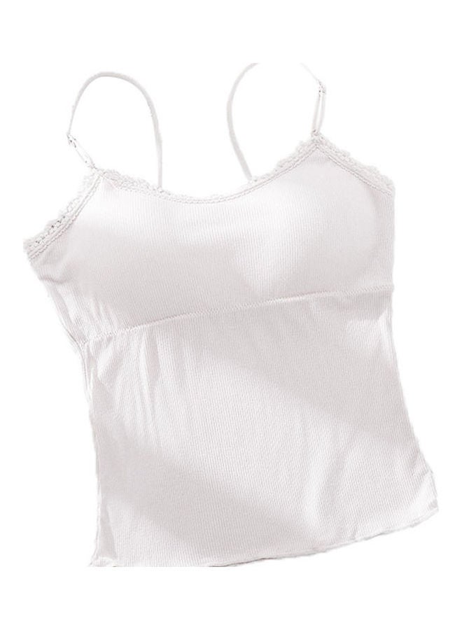 Padded Underwear Sleeveless Vest Top White