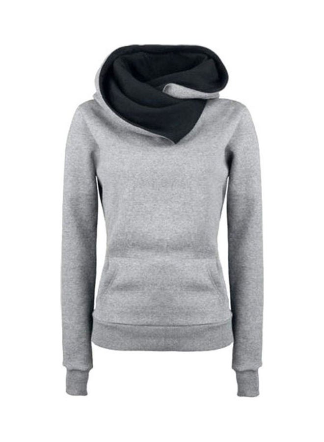 Casual Long Sleeve Sweatshirt Light Grey
