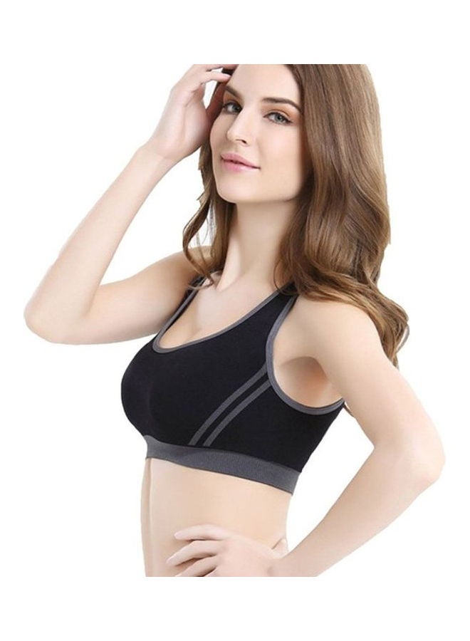 Glamroot Women's Padded full Coverage Quick Dry Padded Cross Back Sports Bra with Removable Soft Cups for Gym, Yoga, Running, and Fitness Black - Image 3