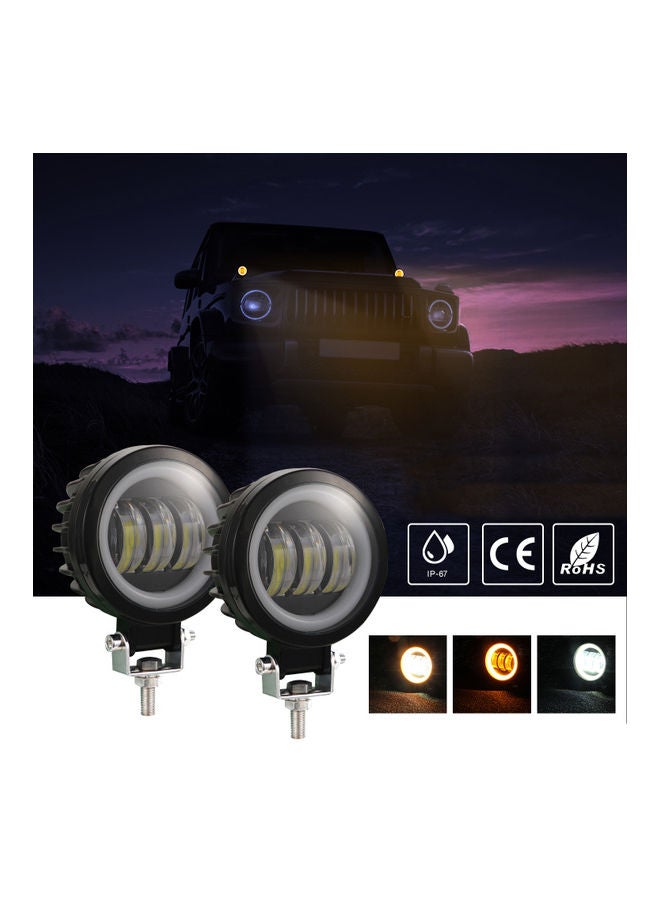 2-Piece Waterproof Square LED Angel Eye Fog Light - Image 1
