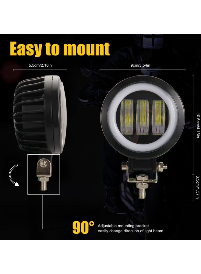 2-Piece Waterproof Square LED Angel Eye Fog Light - Image 5