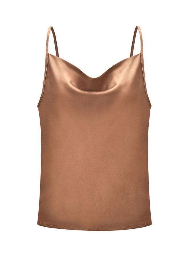Chiffon Camisole Bottoming Top Brown