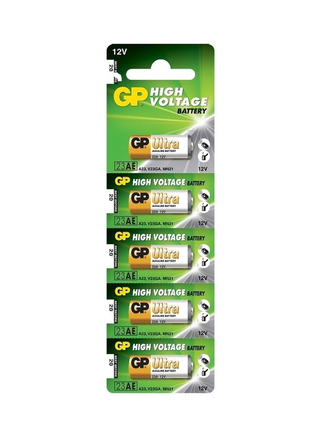 GP 23A 5-Piece Of Ultra High Voltage 12V Alkaline Battery Set Multicolour - Image 1