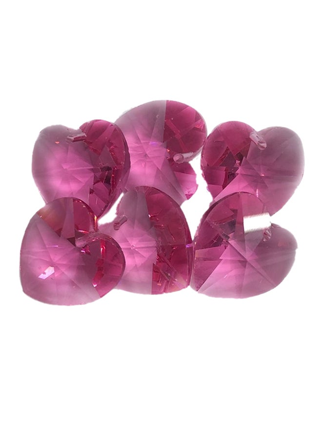 طقم دلايات على شكل قلب مرصعة بالكريستال من 6 قطع - Image 1