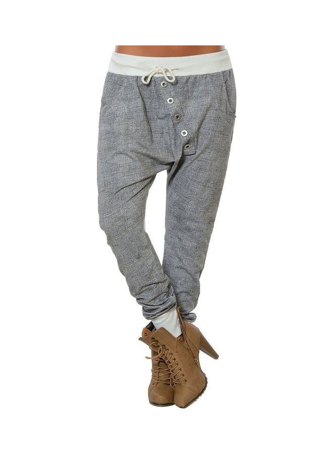 Drawstring Baggy Trousers Grey - Image 1