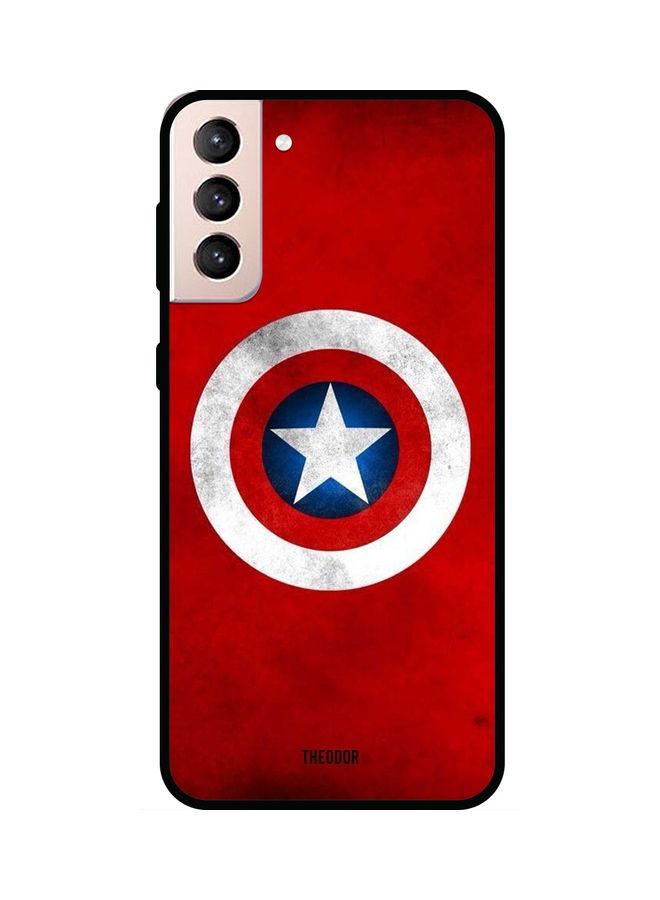 Theodor Captain America Logo Protective Case Cover For Samsung Galaxy S21 Plus Red - Image 1