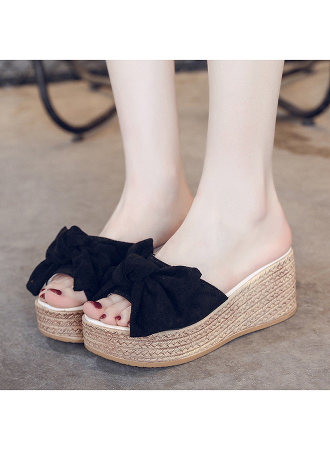 Comfortable Wedge Sandals Black - Image 2