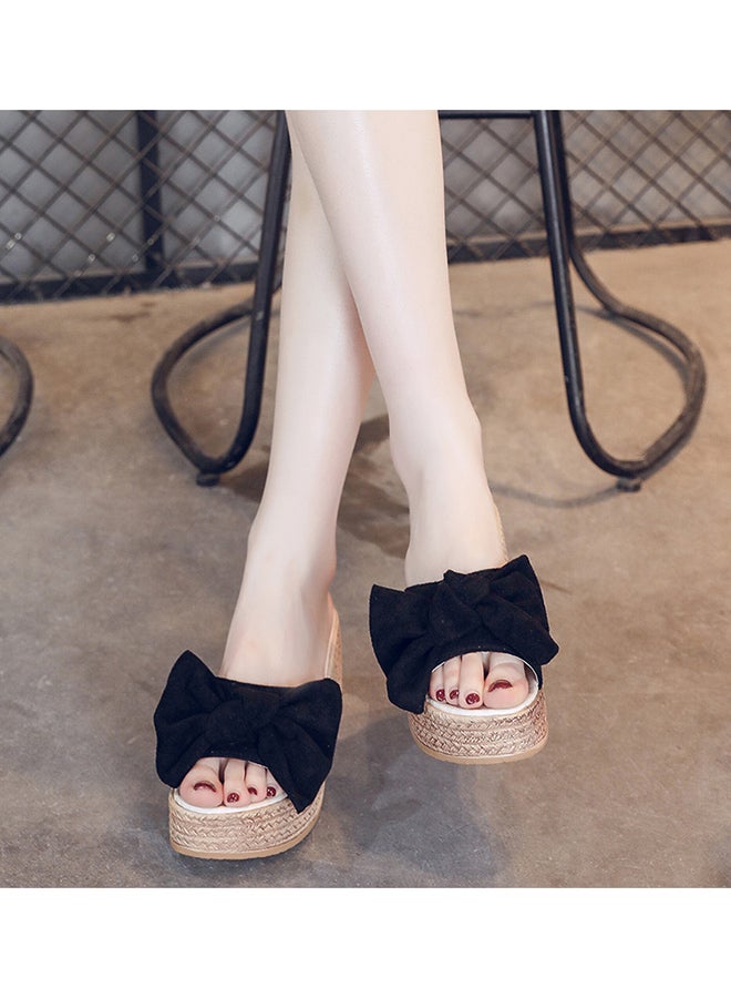 Comfortable Wedge Sandals Black - Image 3