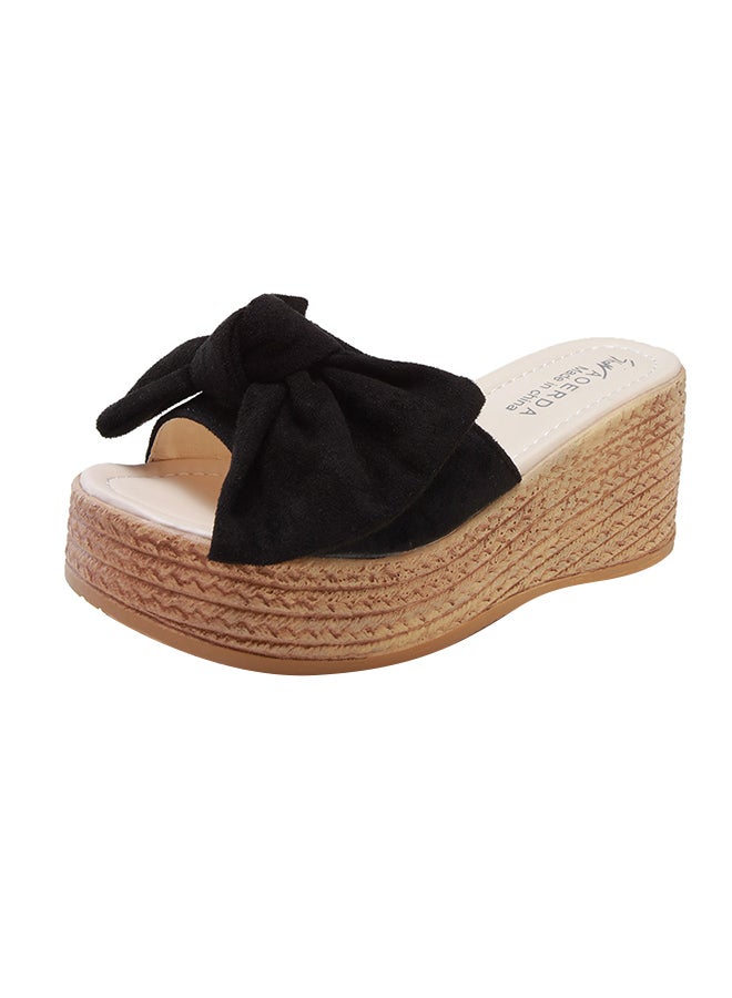 Comfortable Wedge Sandals Black - Image 1