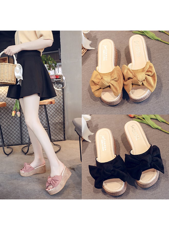 Comfortable Wedge Sandals Black - Image 4