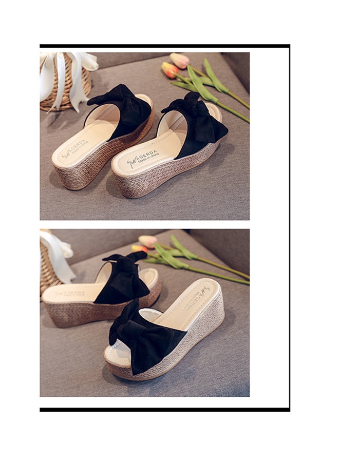 Comfortable Wedge Sandals Black - Image 5