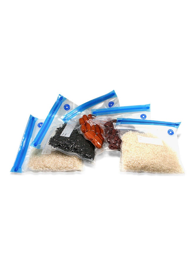 Pack Of 5 Vacuum Storage Bags Clear/Blue - Image 2
