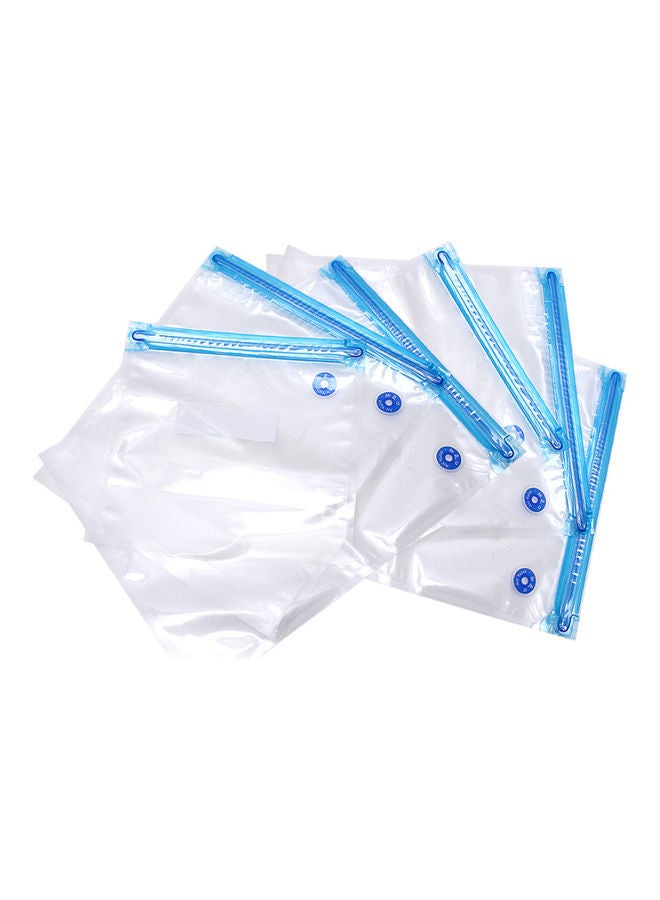 Pack Of 5 Vacuum Storage Bags Clear/Blue - Image 3