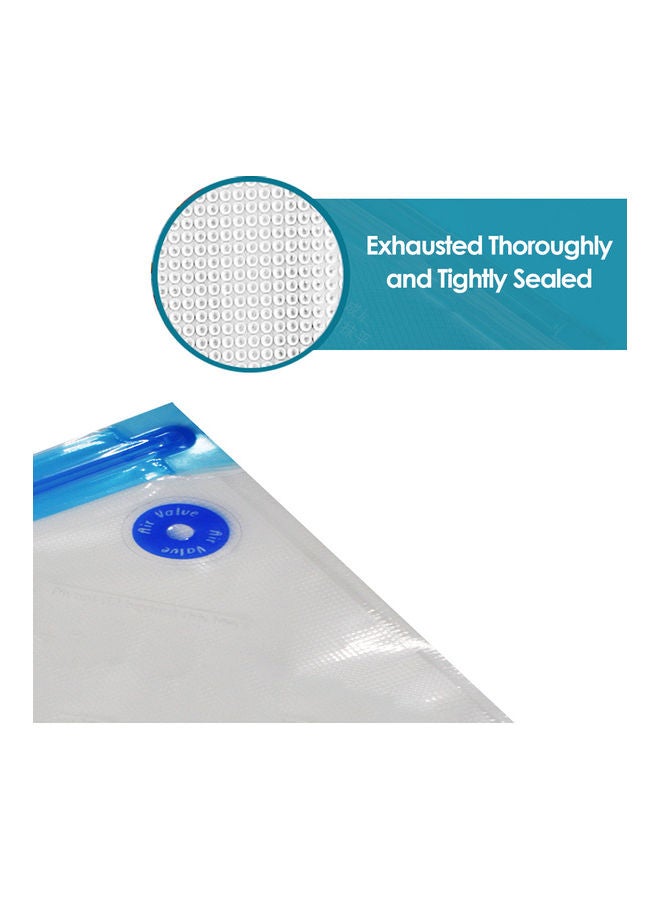 Pack Of 5 Vacuum Storage Bags Clear/Blue - Image 4