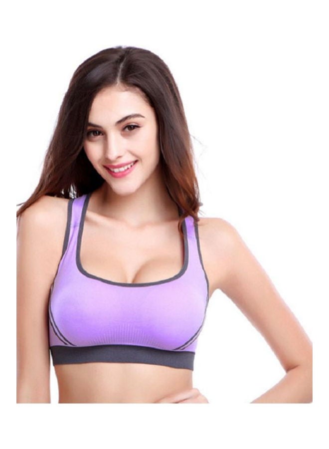 Glamroot - Women's Padded full Coverage Quick Dry Padded Cross Back Sports Bra with Removable Soft Cups for Gym, Yoga, Running, and Fitness Purple - Image 1