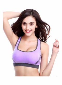 Women's Padded full Coverage Quick Dry Padded Cross Back Sports Bra with Removable Soft Cups for Gym, Yoga, Running, and Fitness Purple