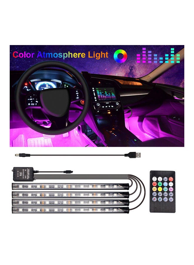 Generic 4-Piece Car LED Strip Light Set With Sound Active Function And Wireless Remote Control  - Image 2
